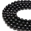 black onyx faceted round beads