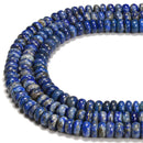 Middle Grade Natural Lapis Smooth Rondelle Beads Size 4x6mm 5x8mm 15.5'' Strand