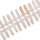 Rainbow Moonstone Graduated Top Drill Faceted Points Size 6x20-6x25mm 15.5'' Str