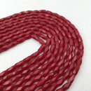 dark red crystal glass faceted rice shape beads