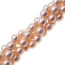 Peach Shell Pearl Smooth Round Beads 4mm 6mm 8mm 10mm 15.5" Strand