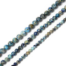 Dark Sky Blue Sea Sediment Jasper Smooth Round Beads 6mm 8mm 10mm 15.5'' Strand