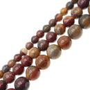 large hole red creek jasper smooth round beads