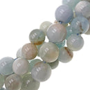 multi blue aquamarine smooth round beads