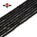 natural black tourmaline faceted rondelle Discs beads