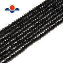 natural black tourmaline faceted rondelle Discs beads 