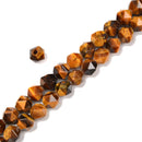 2.0mm Hole Yellow Tiger Eye Star Cut Beads Size 8mm 8'' Strand