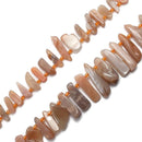 peach moonstone graduated slice Sticks Points beads