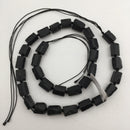 natural black tourmaline rough faceted tube beads 