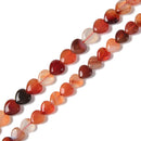 Natural Carnelian Smooth Heart Shape Beads Size 10mm 12mm 15.5'' Strand