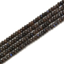 Dark Brown Labradorite Faceted Rondelle Beads Size 4x6mm 4x7mm 15.5" Strand