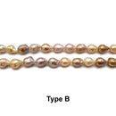 Natural Multi Peach Pink Fresh Water Pearl Baroque Drop 10mm 12mm 15.5" Strand