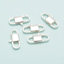 925 Sterling Silver Double Circle Clasp Size 7x15mm 3 pcs per Bag