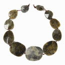 Labradorite Graduated Irregular Faceted Slab Slice Beads 20-45x25-55mm 15.5" Str