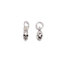925 Sterling Silver Skull Charm Pendant Size 4x10mm 4pcs per Bag