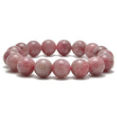 Madagascar Rose Quartz Bracelet Smooth Round 10mm 11mm 12mm 7.5'' Length