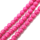 pink howlite turquoise smooth round beads