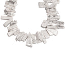 Natural Howlite Slab Stick Point Beads Size 25-50mm 15.5'' Strand