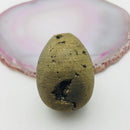 natural druzy agate egg silver gold rainbow colors