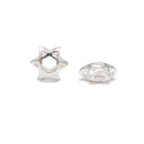 925 Sterling Silver Hollow Star Beads Size 4x10mm 6pcs per Bag