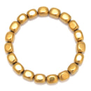 Gold Plated Hematite Nugget Chunk Bracelet Beads Size 8x10mm 7.5'' Length