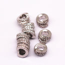 silver plated mirco pave zircon spiral charm