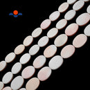 Pink Queen Conch Shell Smooth Flat Oval Coin Beads Size 10x14mm 12x16mm 15.5" Strand