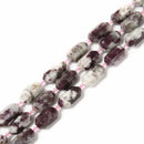 Natural Eudialyte Prism Cut Double Point Beads Size 15x25mm 15.5'' Strand