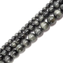 gray Eagle Hawk's eye smooth round beads