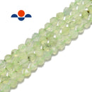 prehnite faceted star cut round beads