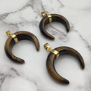 yellow Tiger's eye cresent moon pendant