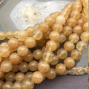 yellow quartz smooth round beads
