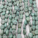 green howlite turquoise flat oval beads
