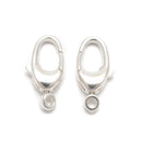 925 Sterling Silver Oval Shape Clasp Size 7x16mm 3Pcs Per Bag