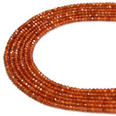 Natural Hessonite Orange Garnet Faceted Rondelle Beads Size 2x3mm 15.5'' Strand