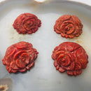 natural sponge coral hand carved rose flower
