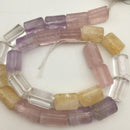 rose quartz citrine amethyst clear quartz triangle beads