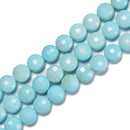 Light Blue Turquoise Faceted Coin Beads Size 8mm 15.5'' Strand