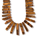 Yellow Tiger Eye Graduated Slab Stick Point Size 10x25-12x45mm 15.5'' Strand