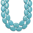 Blue Turquoise Oval Shape Beads Size 18x25mm 15.5'' Strand