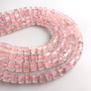 rose quartz faceted rondelle wheel Discs beads