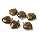 03 Natural Gemstone Heart Shape Charm Pendant Size 20mm 6PCS Per Bag Sold by Bag