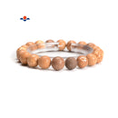 Natural Yellow Jasper Smooth Round Elastic Bracelet Size 10mm 7.5 Length