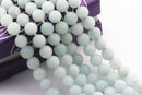 large hole aqua color quartz matte round beads