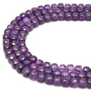 Natural Amethyst Faceted Square Dice Cube Beads Size 6-7mm 15.5" Strand