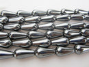 natural hematite smooth teardrop beads