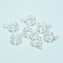 925 Sterling Silver Garland Wreath Charm Pendant Size 10mm (3pcs) 12mm (2pcs)