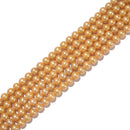 Gold Fresh Water Akoya Pearl Round Beads Size 6-7mm 7-8mm 15.5'' Strand