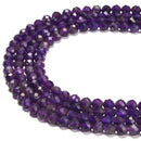 Natural Amethyst Hard Cut Faceted Round Beads Size 6mm 15.5'' Strand