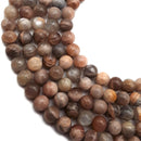 Dark Multi-Color Peach Moonstone Smooth Round Beads 5mm 8mm 10-14mm 15.5" Strand